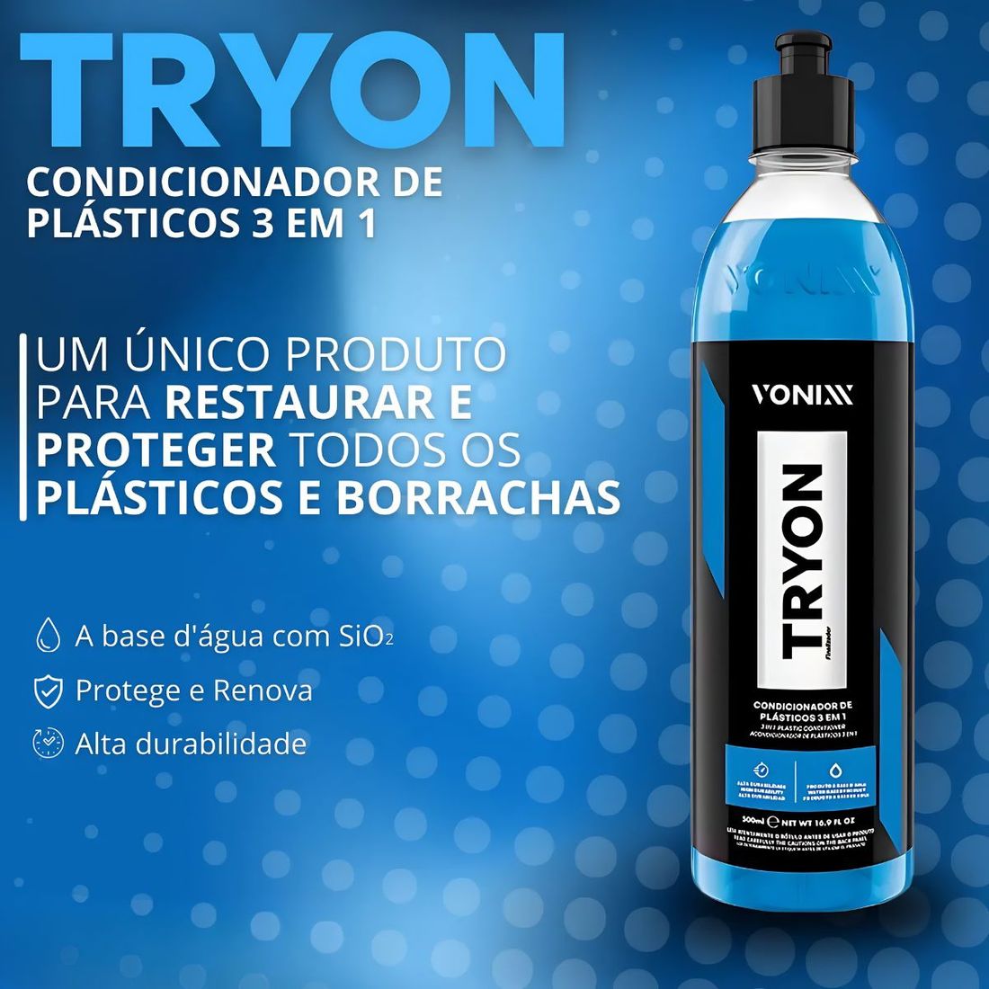 Condicionador De Plásticos 3 em 1 Tryon 240ml Vonixx