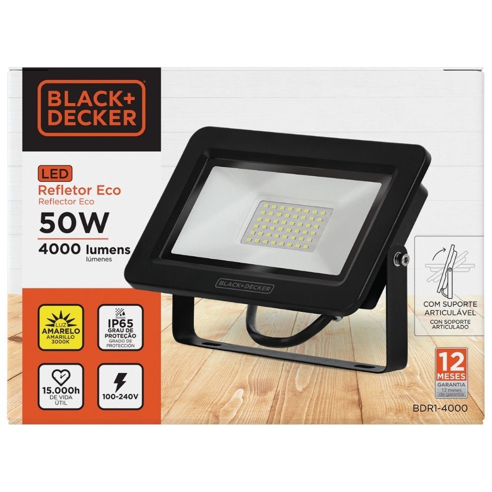 Refletor Black+Decker LED ECO 50W 3000K IP65