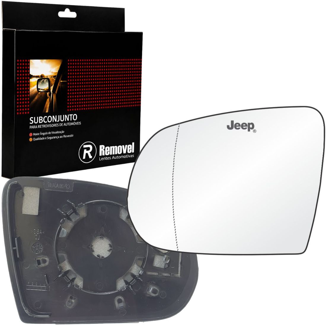 Lente Retrovisor Esquerdo Jeep Compass 2016 Em Diante - Asférico