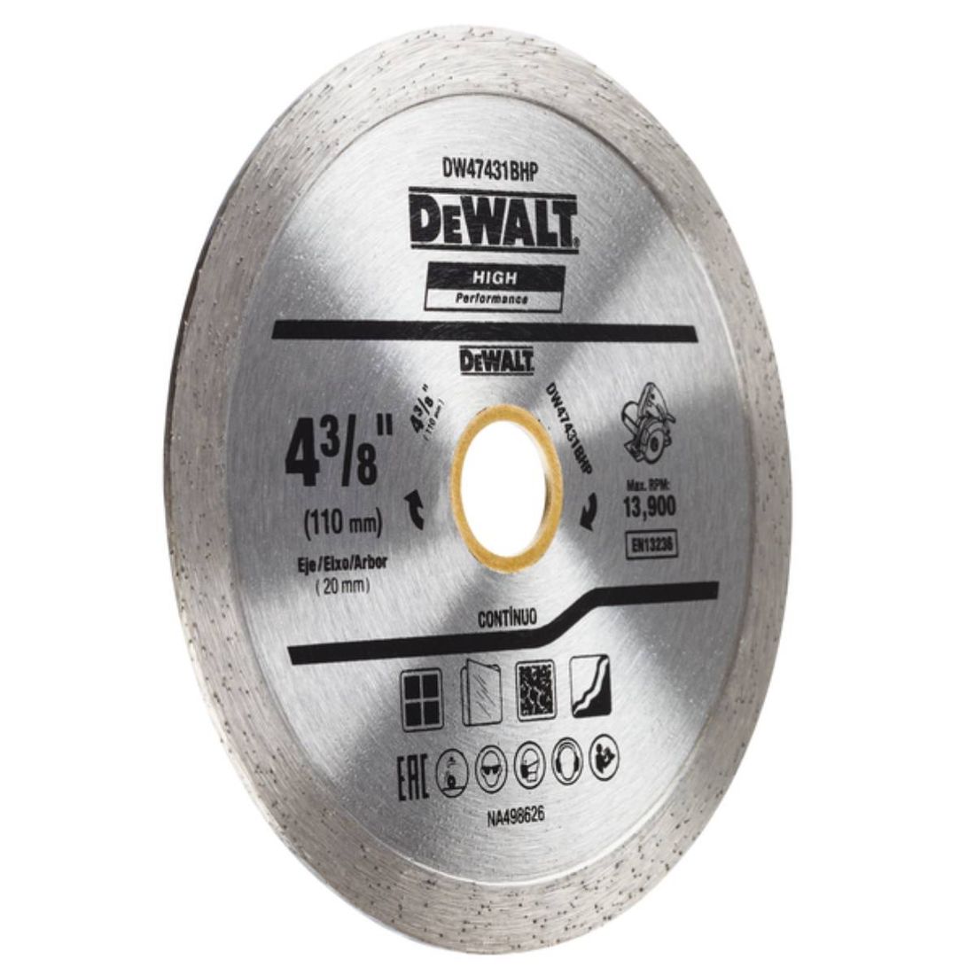 DISCO DIAMANTADO CONTÍNUO 110X20 MILÍMETROS DEWALT DISCO DIAMANTADO CONTÍNUO 110X20 MILÍMETROS DEWALT