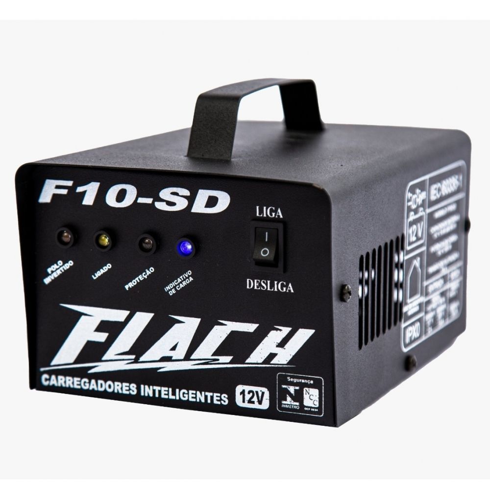 Carregador Baterias 12v 10Ah S/Display Flach F10-SD