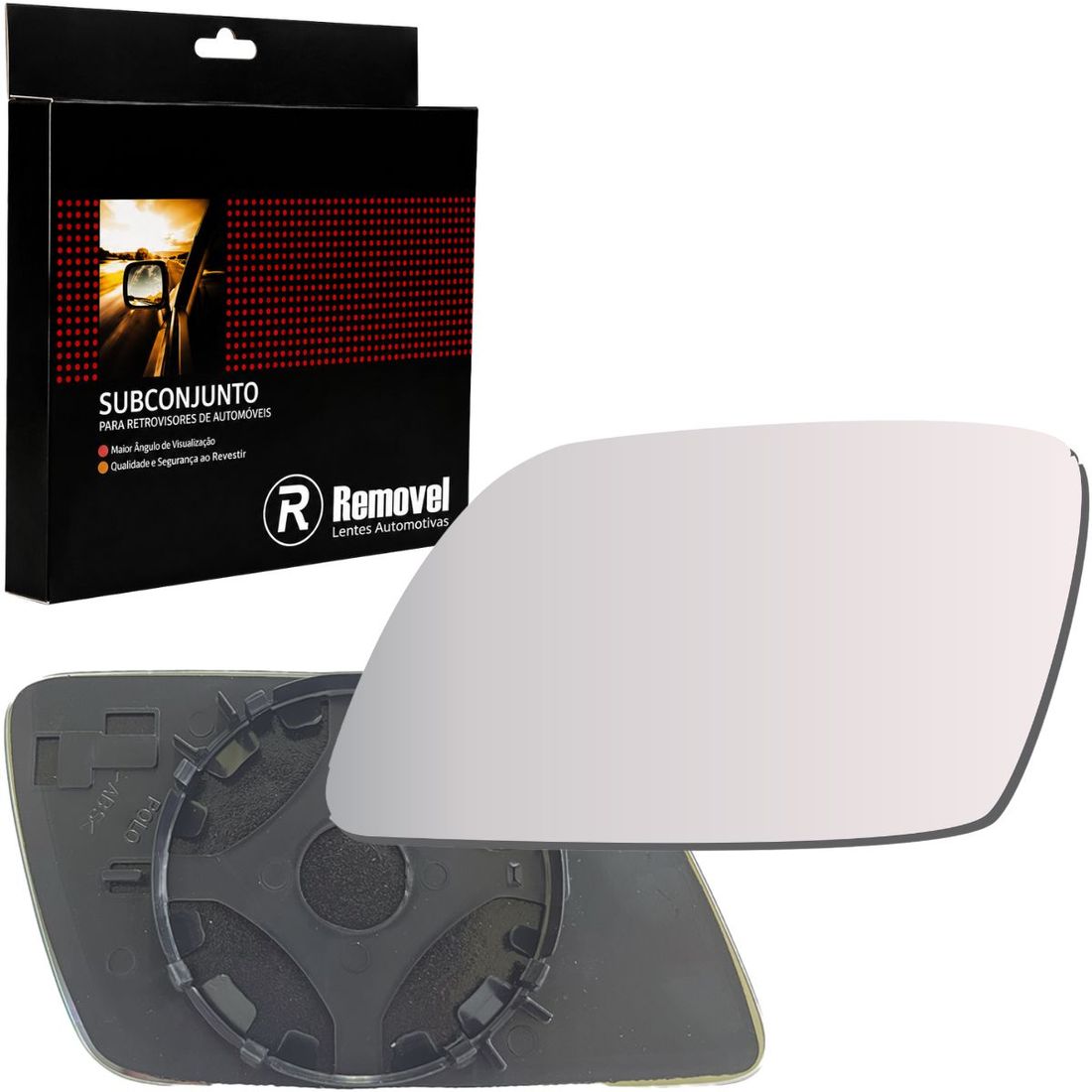 Lente Retrovisor Esquerdo VW Polo 2002 A 2009