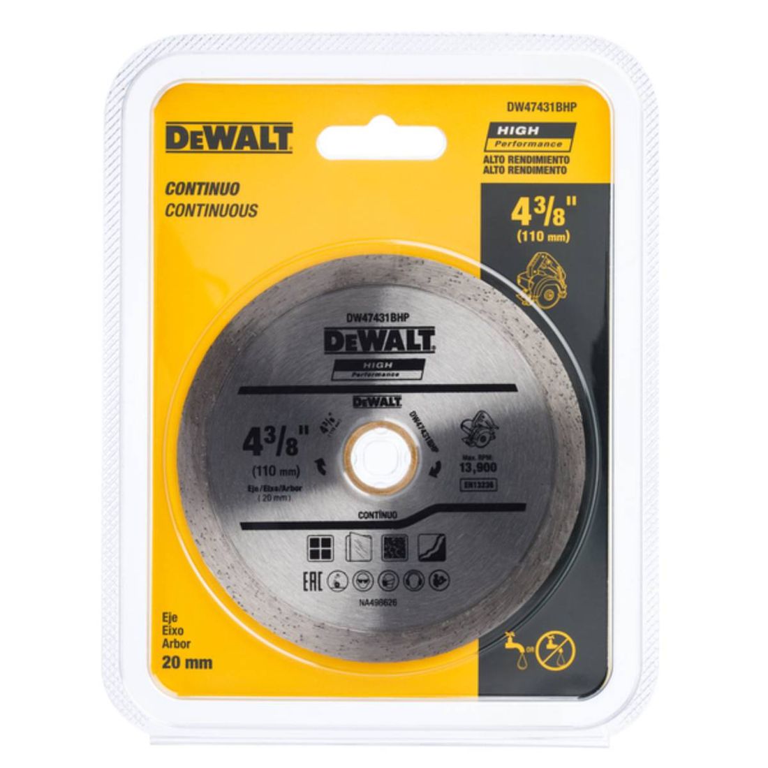 DISCO DIAMANTADO CONTÍNUO 110X20 MILÍMETROS DEWALT DISCO DIAMANTADO CONTÍNUO 110X20 MILÍMETROS DEWALT