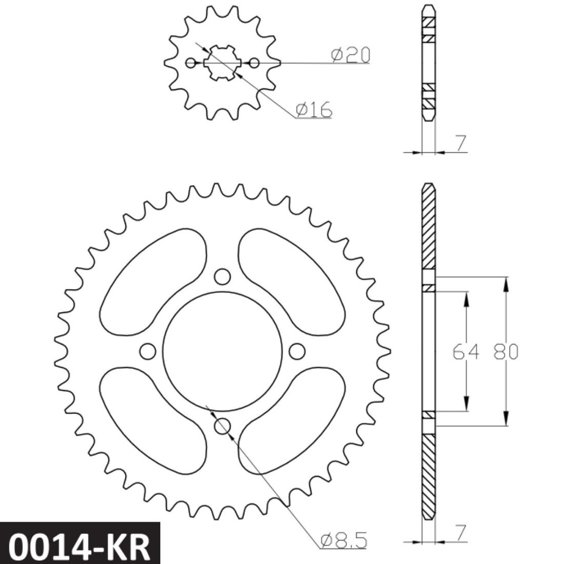 Kit Relação Cobreq Yamaha YBR Factor 125 De 2003 A 2016 Kit Relação Cobreq Yamaha YBR Factor 125 De 2003 A 2016