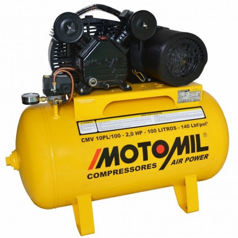 Compressor Air Power 10Pés 100L 2Cv Monofásico Motomil