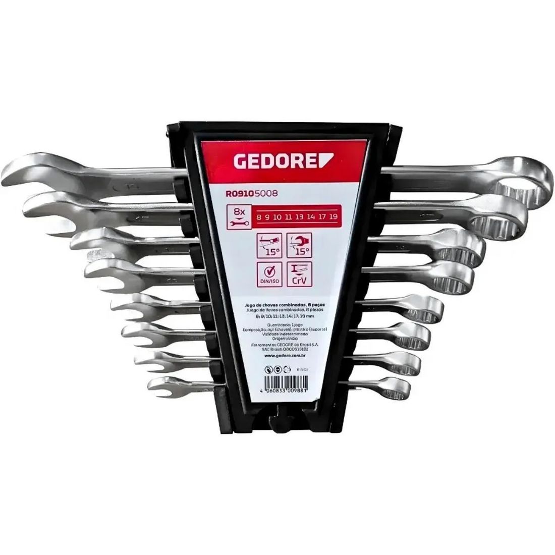 Jogo De Chave Combinada 8 A 19mm 8 Pcs Gedore Red R09105008