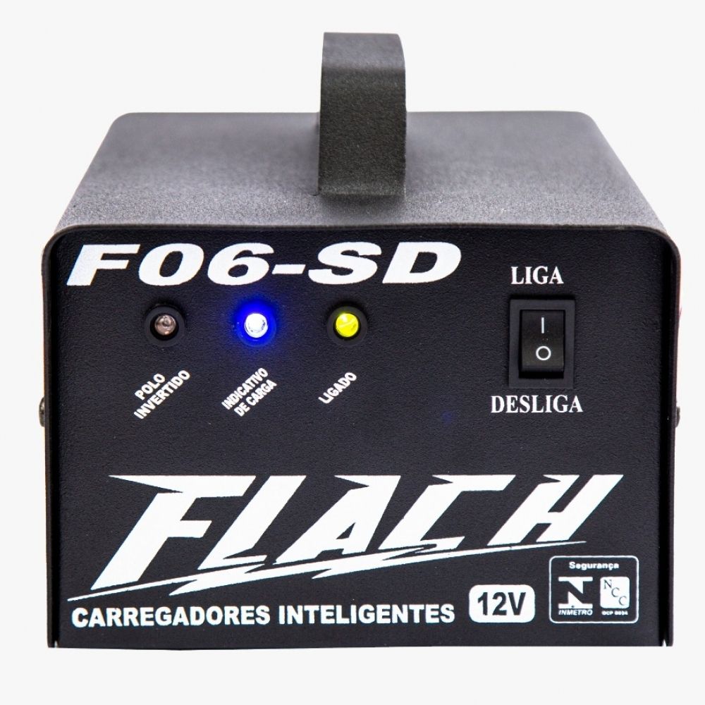 Carregador Baterias 12v 6Ah S/Display Flach F06-SD Carregador Baterias 12v 6Ah S/Display Flach F06-SD
