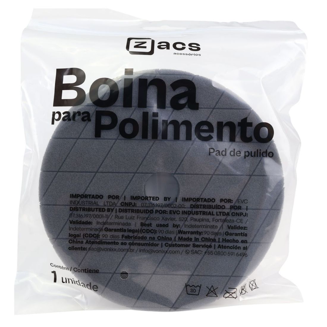 Boina Lustro Preta 5" Zacs Boina Lustro Preta 5" Zacs