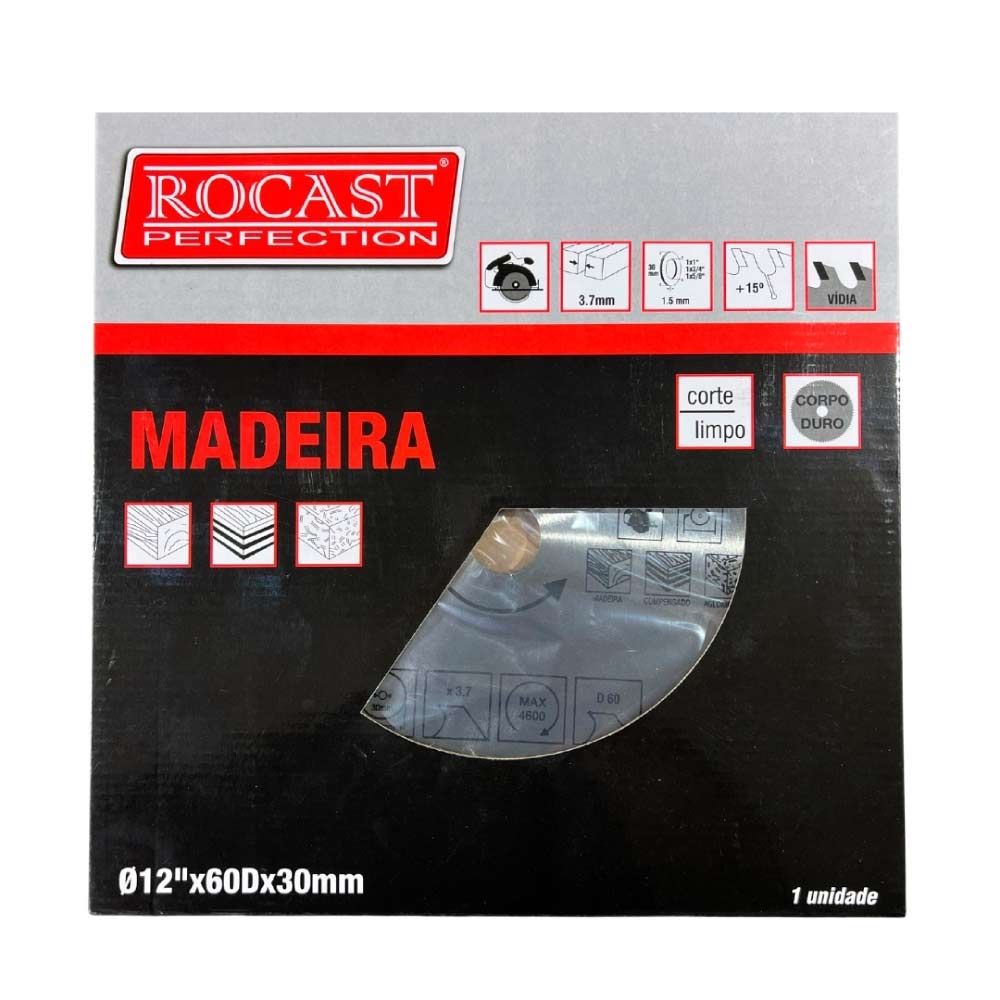Lâmina Serra Circular Esquadria 12" 60 Dentes 35.0014 Rocast