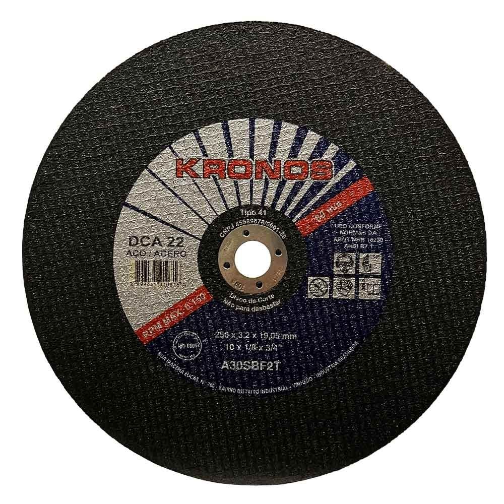 Disco de Corte Serralheiro Kronos 10" DCA 22 250 x 3,2 x 19