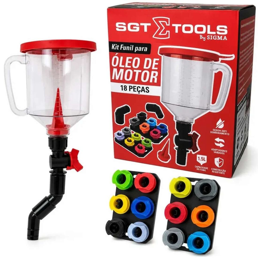 Kit Funil Troca de Óleo Motor 18pçs SGT