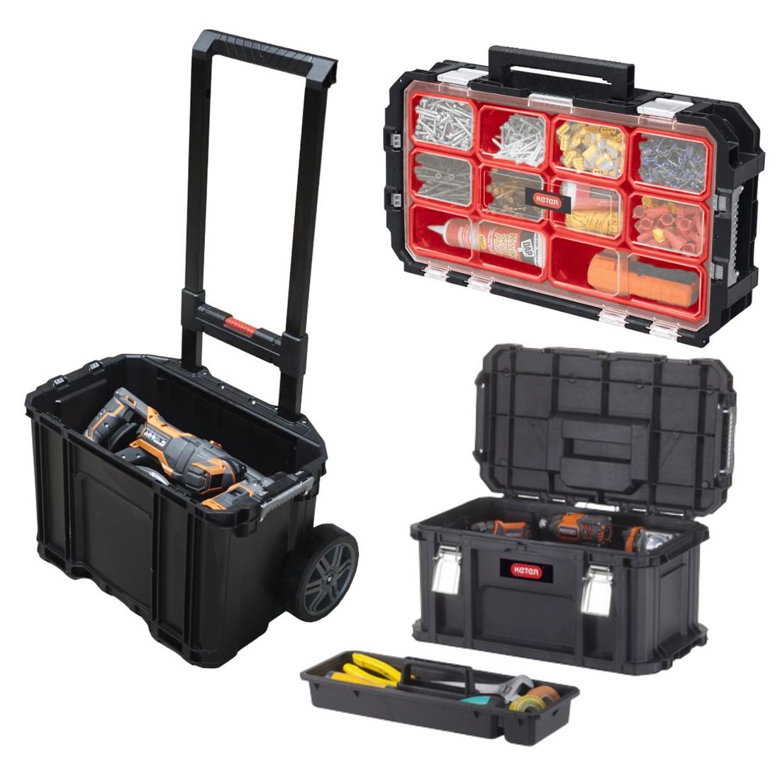 Kit Caixas Organizadoras de Ferramentas Keter 102 Litros