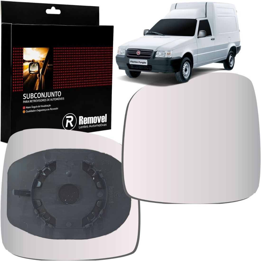 Lente Retrovisor Esquerdo Fiat Fiorino 2012 A 2014 SB053