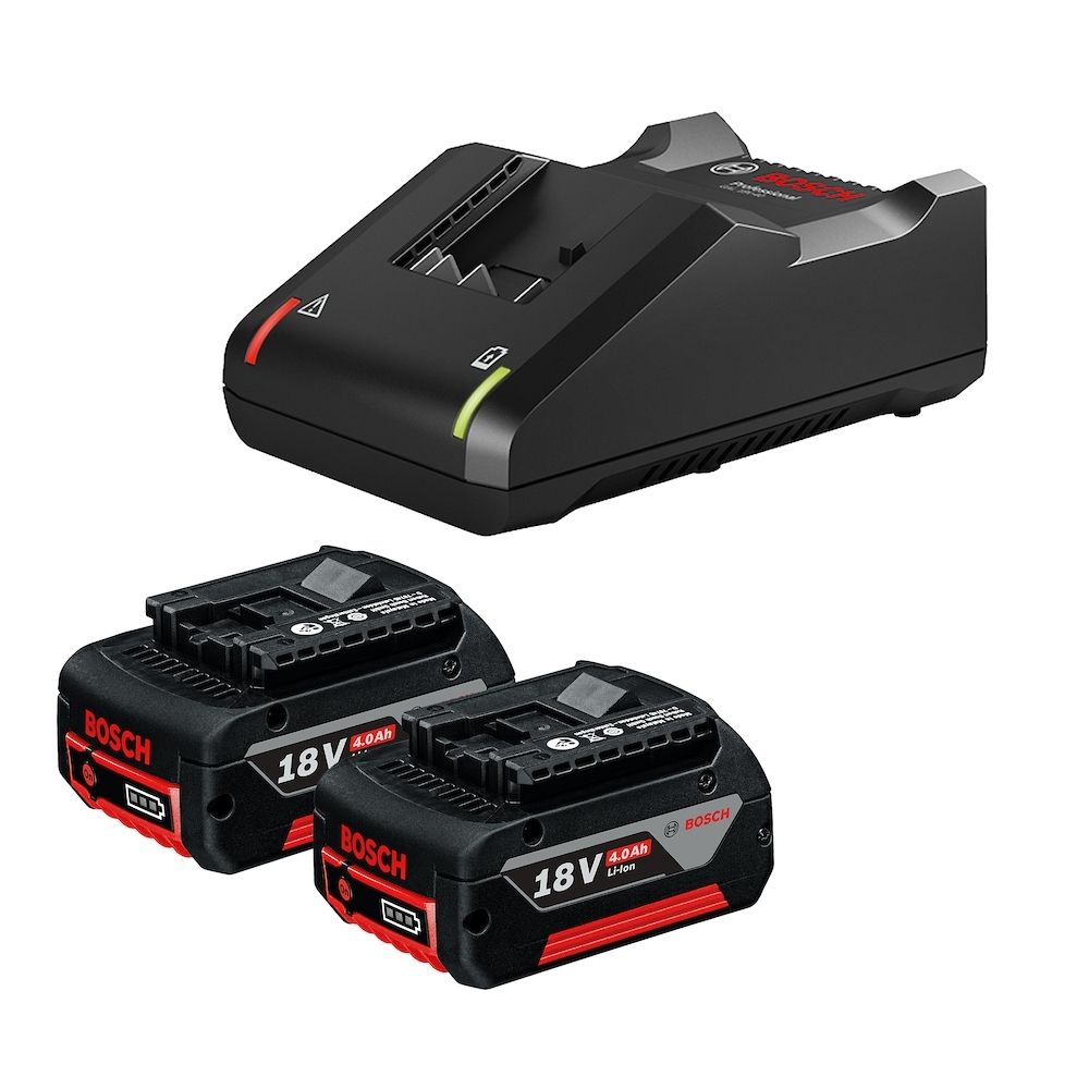 Kit 2 Baterias GBA 18V 4Ah + Carregador Bosch GAL18V-40 Bivolt 1600A02RM8 Kit 2 Baterias GBA 18V 4Ah + Carregador Bosch GAL18V-40 Bivolt 1600A02RM8