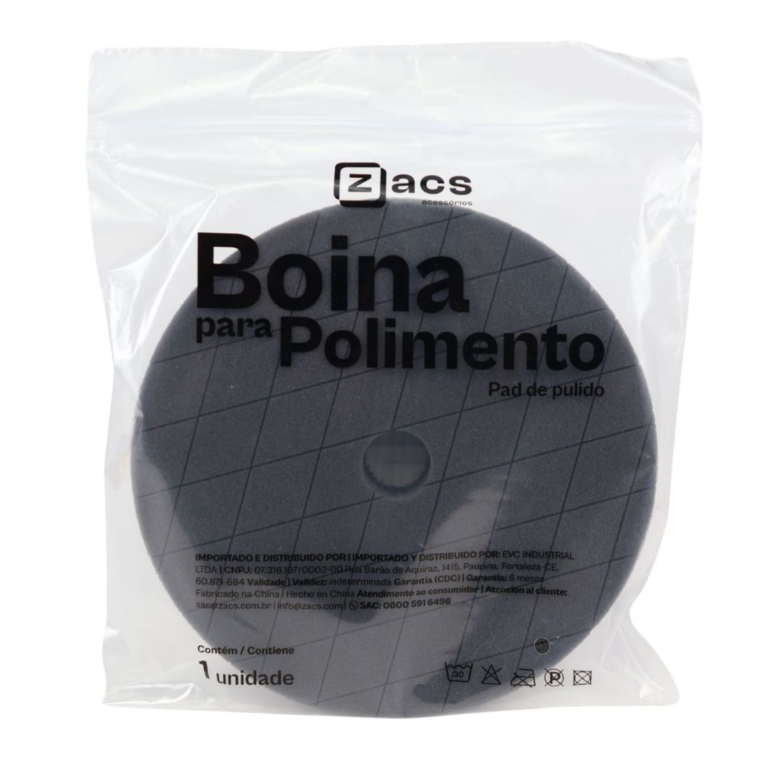 Boina Lustro Preta 6" Zacs Boina Lustro Preta 6" Zacs