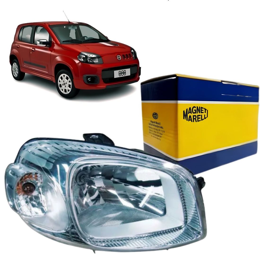 Farol Dianteiro Fiat Uno 2011 Até 2014 Direito Marelli Farol Dianteiro Fiat Uno 2011 Até 2014 Direito Marelli
