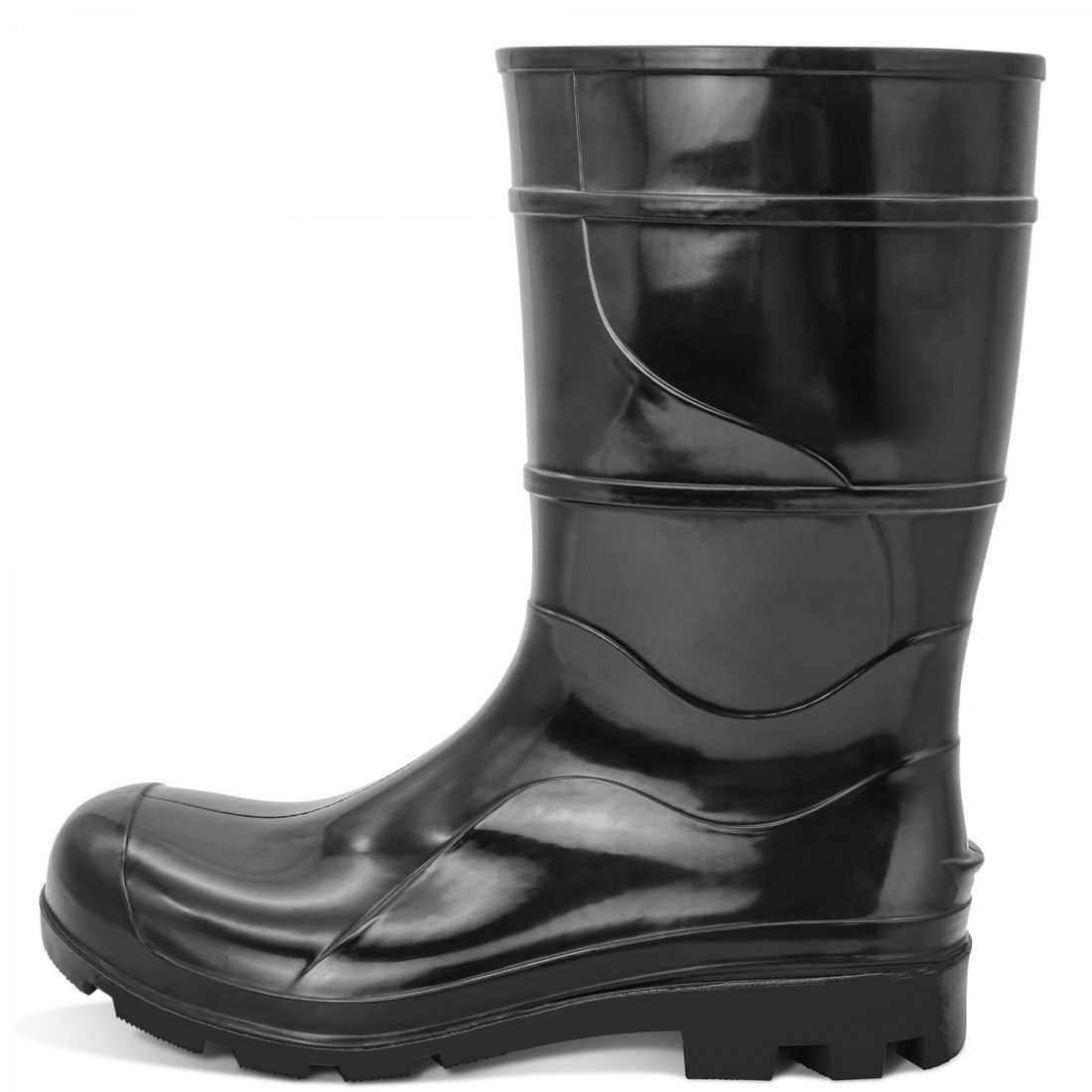 Bota PVC Preta Cano 28cm Sem Forro Tamanho 44/45 Cartom