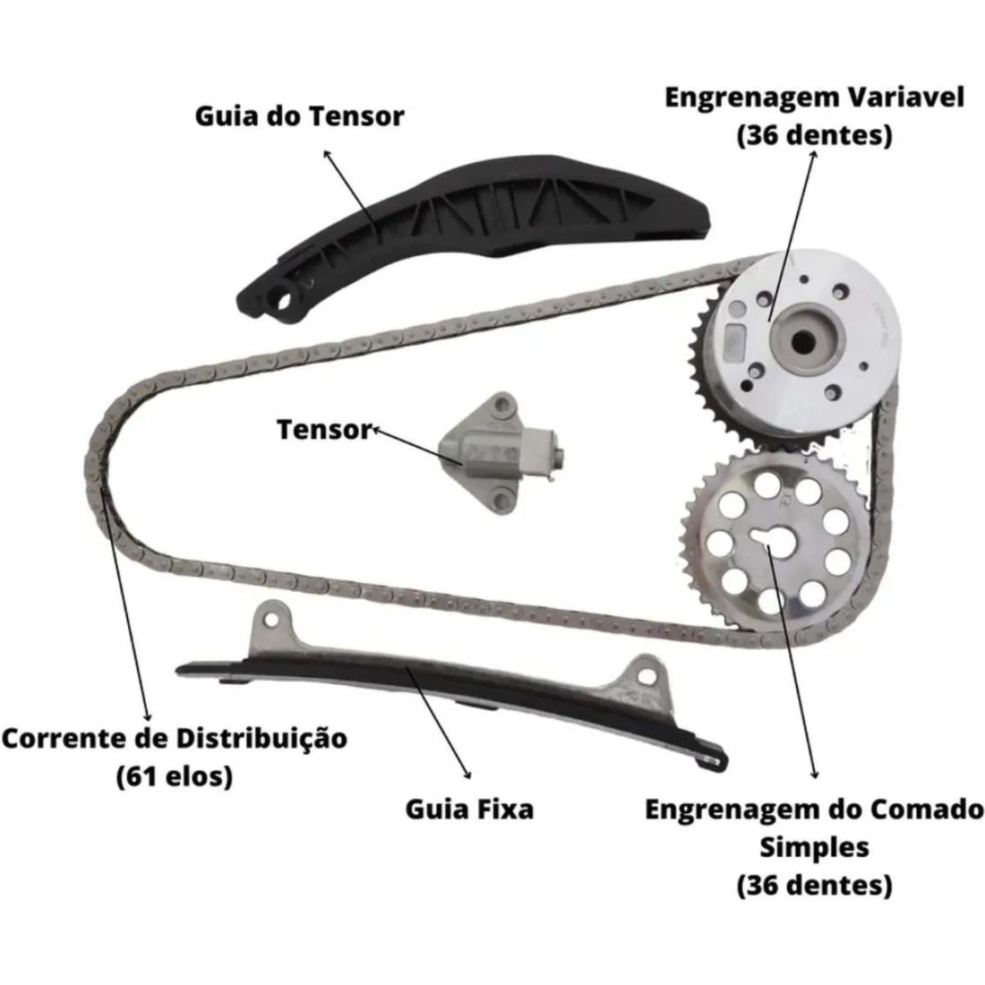 Kit Corrente Motor Completo Hb20 1.0 12v 3 Cilindros 2013/2022
