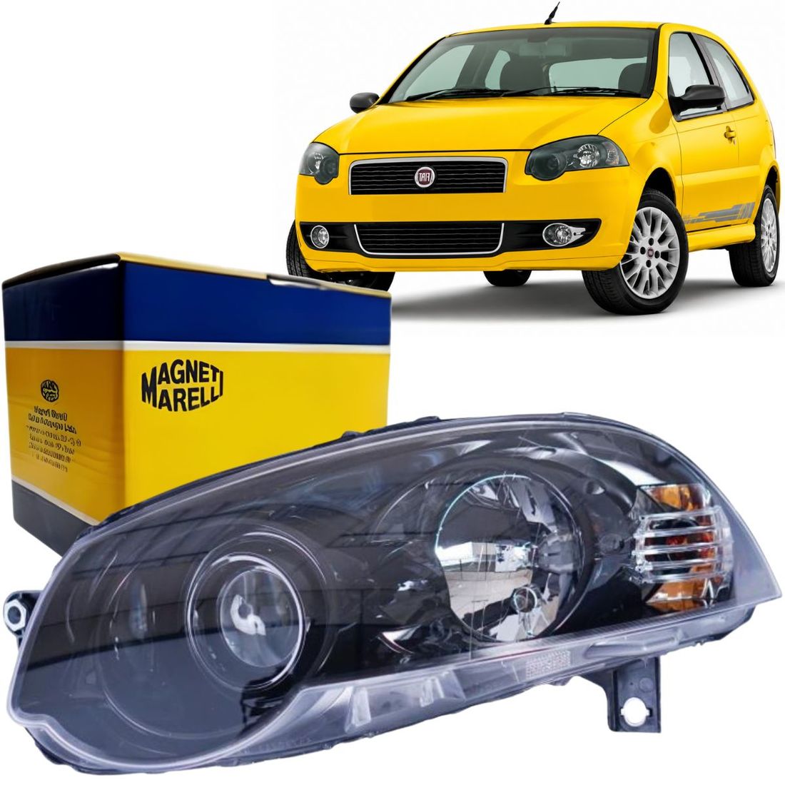 Farol Fiat Palio 1.8R Siena Strada 08 A 12 Esquerdo Marelli Farol Fiat Palio 1.8R Siena Strada 08 A 12 Esquerdo Marelli
