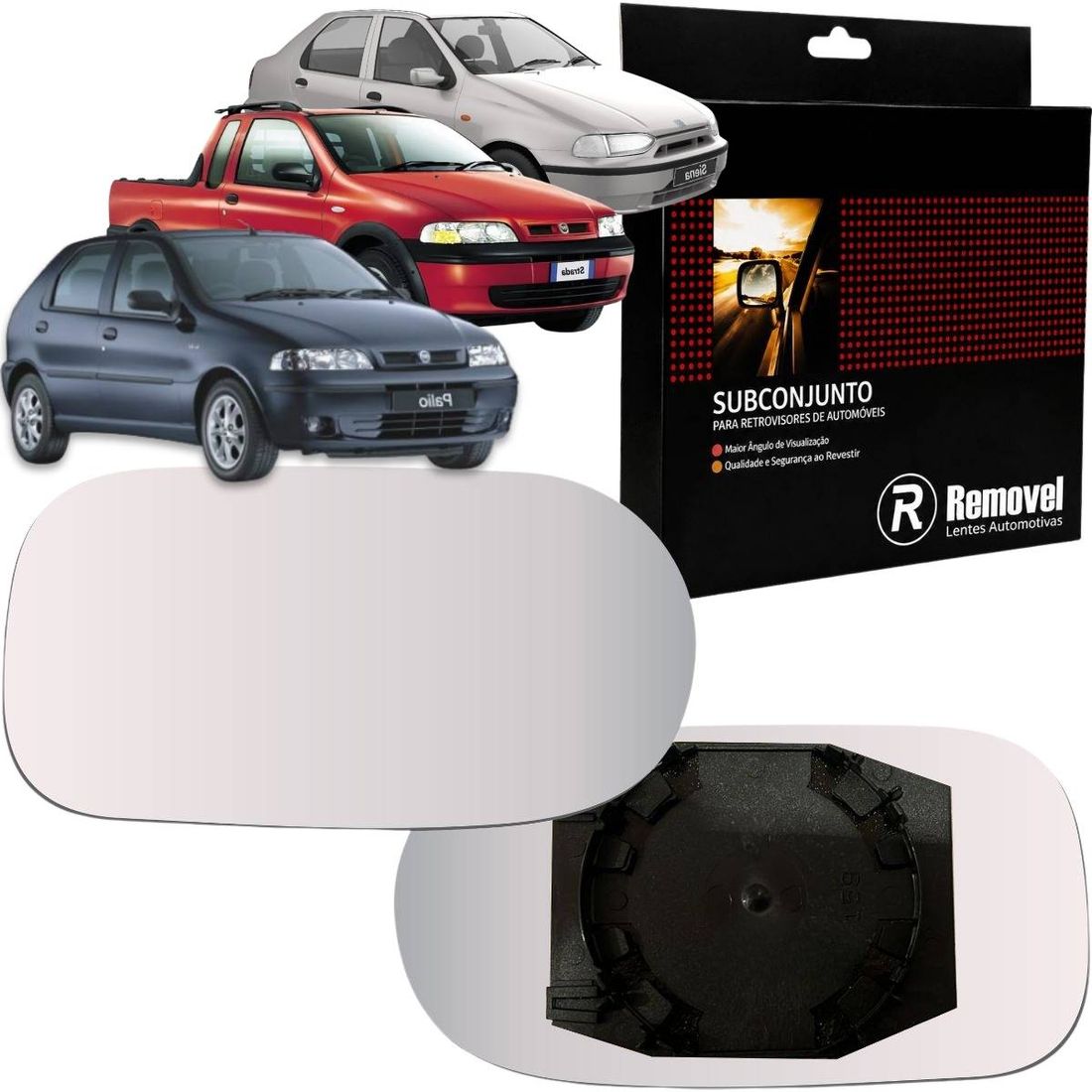 Lente Retrovisor Direito Fiat Palio Strada Siena 2001 A 2004 (Modelo Ficosa)