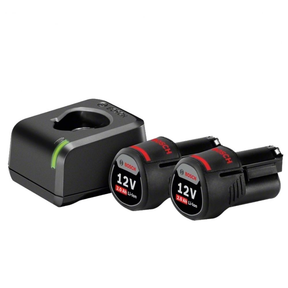 Kit 2 Baterias 12V 2 Ah + Carregador Starter Kit 12V Bosch