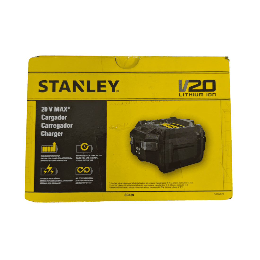 Carregador de Bateria 20V 1,25Ah Stanley Bivolt