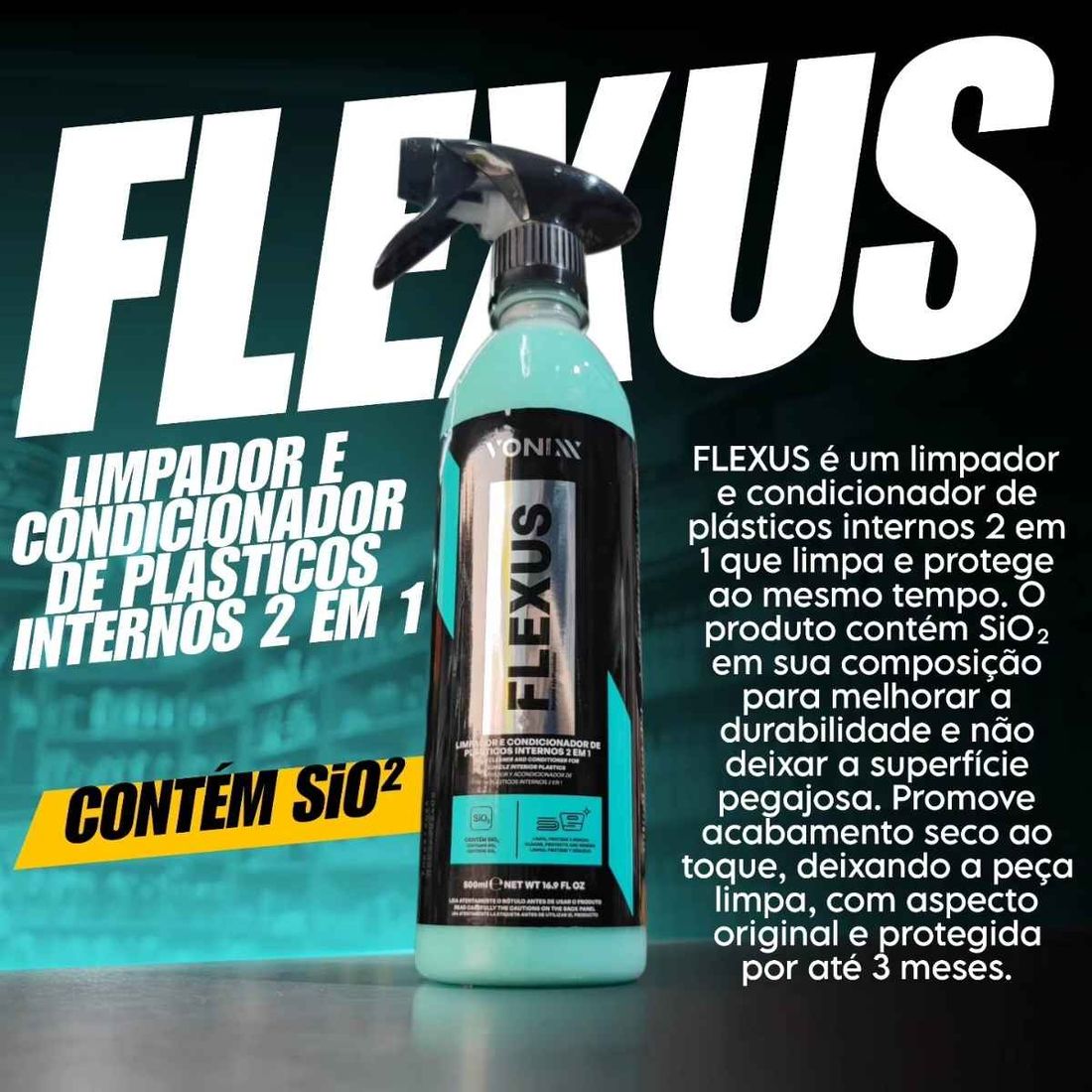 Limpador e Condicionador de Plásticos Internos Vonixx Flexus 500ml