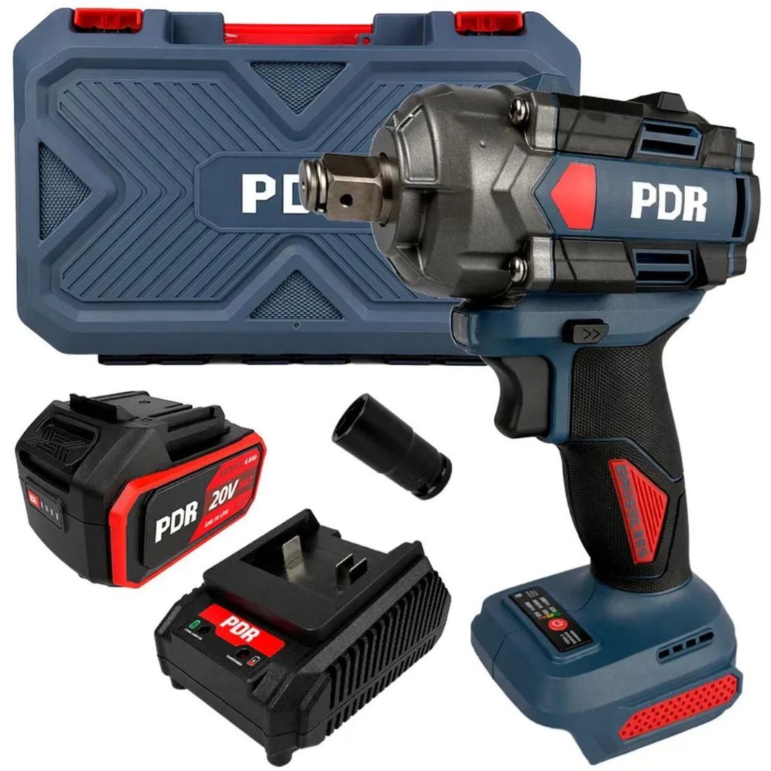 Chave Impacto Encaixe 1/2" Torque 63Kg 20V 1 Bateria 4Ah PDR Chave Impacto Encaixe 1/2" Torque 63Kg 20V 1 Bateria 4Ah PDR