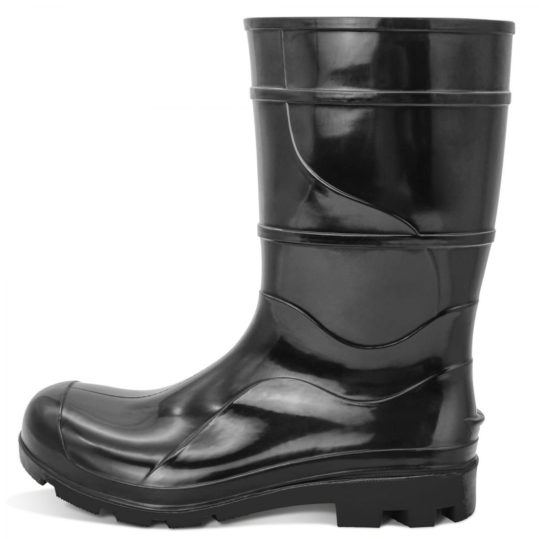 Bota PVC Preta Cano 28cm Sem Forro Tamanho 40 Cartom -