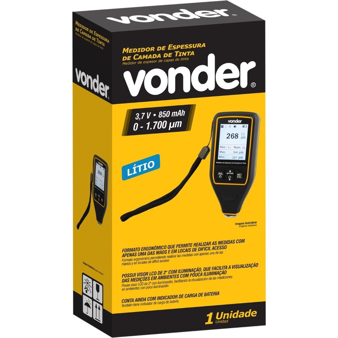 Medidor  Vonder De Espessura Para Camada De Tinta Pintura E Funilaria