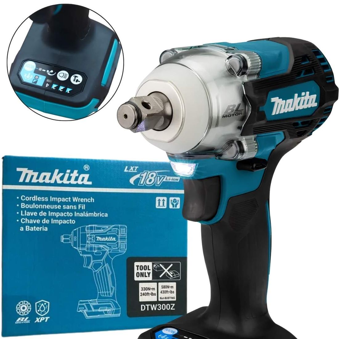 Chave Impacto Makita 18V 1/2 Torque 33kg 1 Bateria 3Ah Chave Impacto Makita 18V 1/2 Torque 33kg 1 Bateria 3Ah