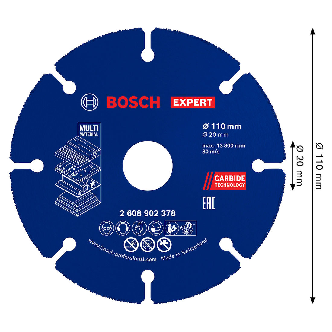 Disco Corte Bosch Carbide Para Madeira 4.3/8"