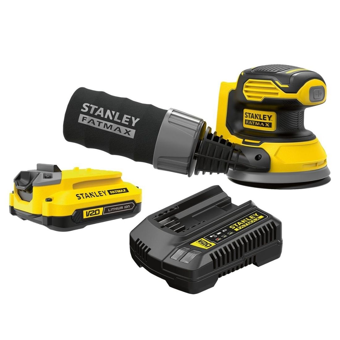 Lixadeira Roto Orbital Stanley SCS220D1S-BR 5" 20V 1 Bateria 2Ah