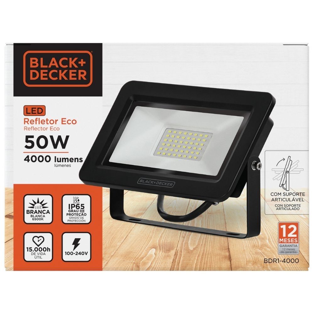 Refletor Black+Decker LED ECO 50W 6500K IP65
