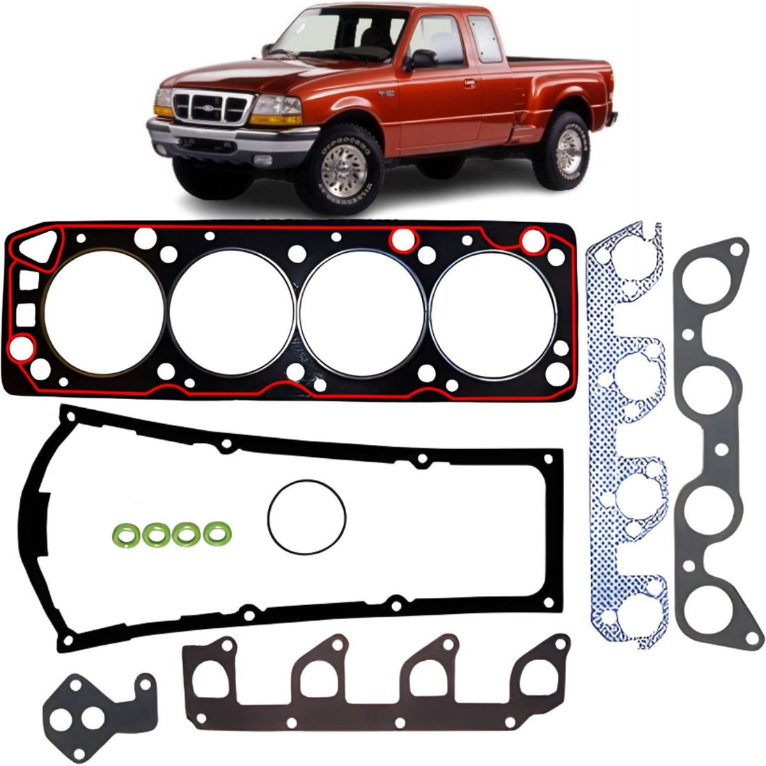 Jogo Junta Superior Motor Ford Ranger 2.3 2.5 1995/2001
