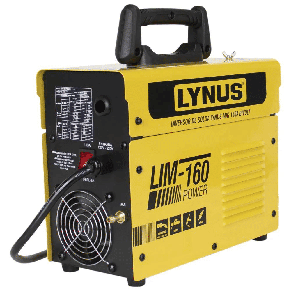 Inversor Solda Elétrica TiG/MIG Com/Sem Gás 140A Lynus Inversor Solda Elétrica TiG/MIG Com/Sem Gás 140A Lynus