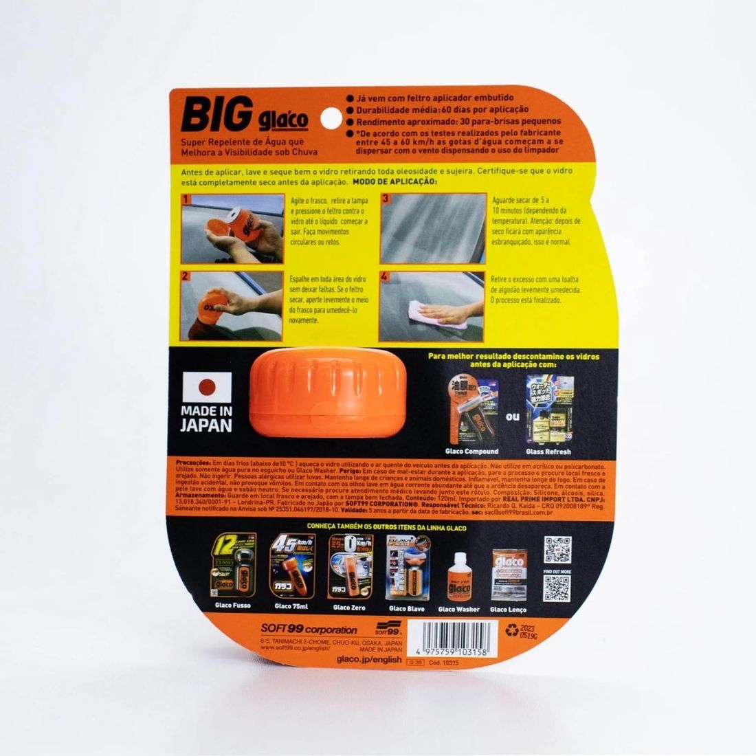 Cristalizador de Vidros Big Glaco 120ml Soft99