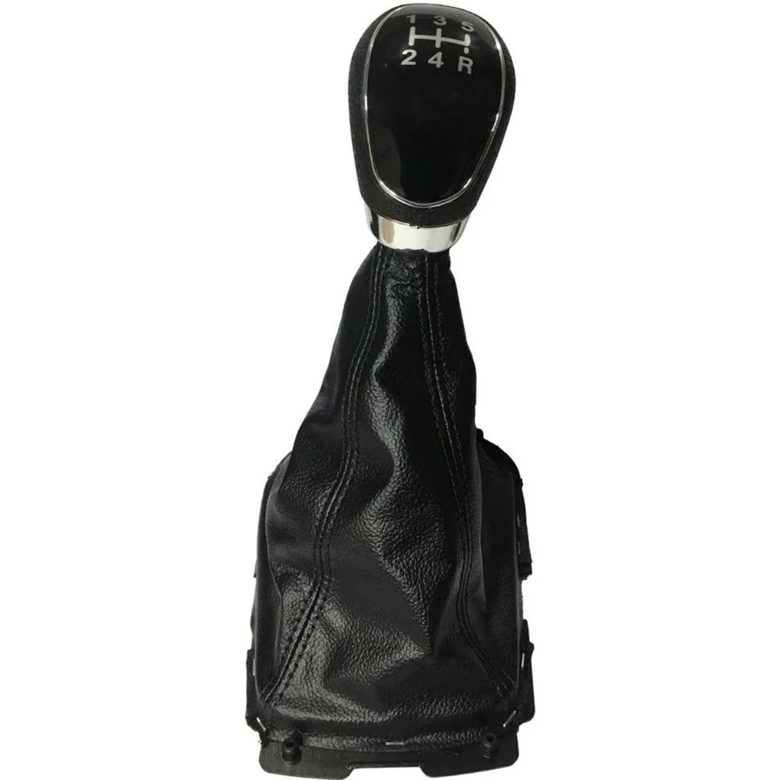 Kit Coifa Alavanca Câmbio Ford Ka 2015 a 2021 Ecosport 2013 a 2021 Aro Cromado C/Lente Preta