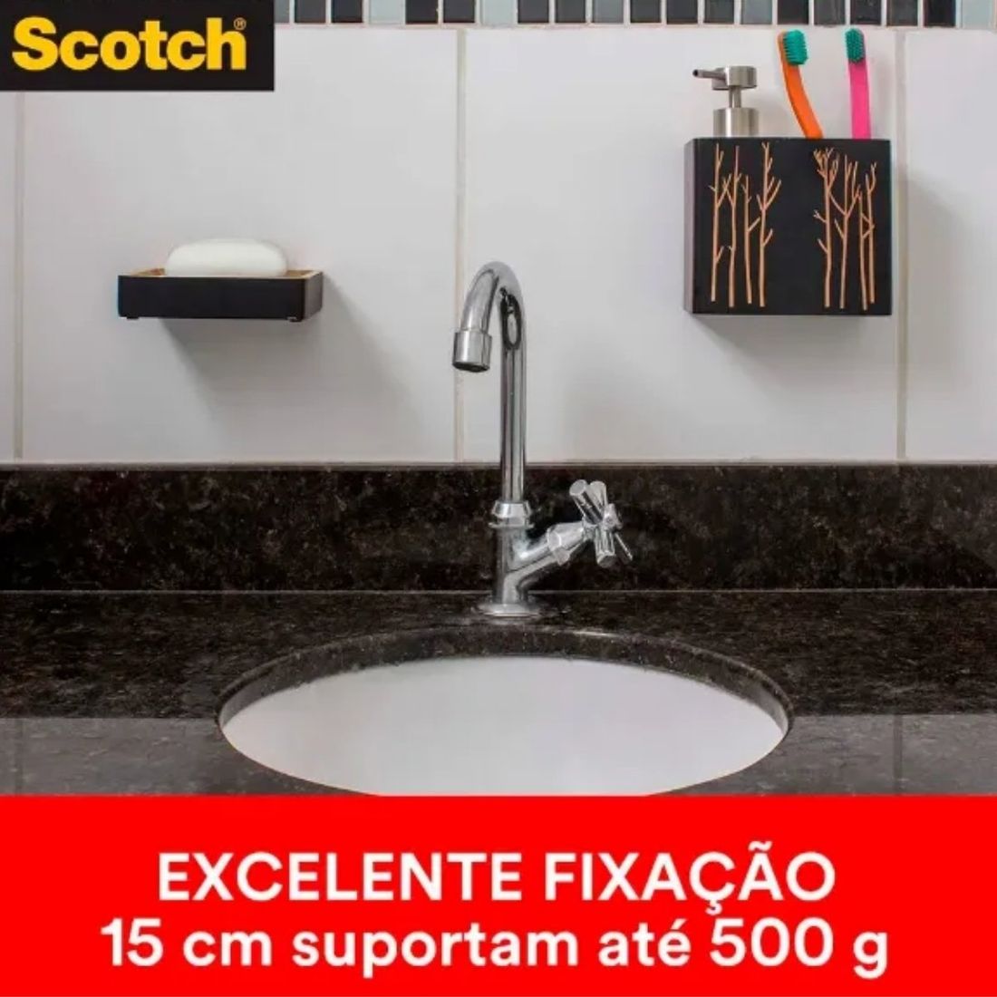 Fita Dupla Face 3M Fixa Forte Banheiro 24mm x 1,5m