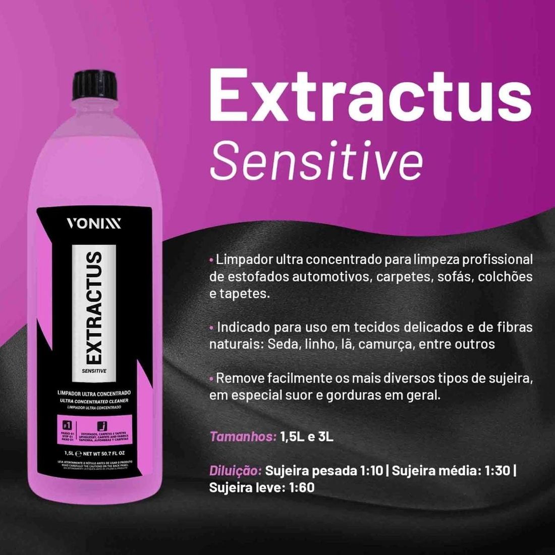 Limpador Ultra Concentrado Vonixx Extractus Sensitive 1,5L