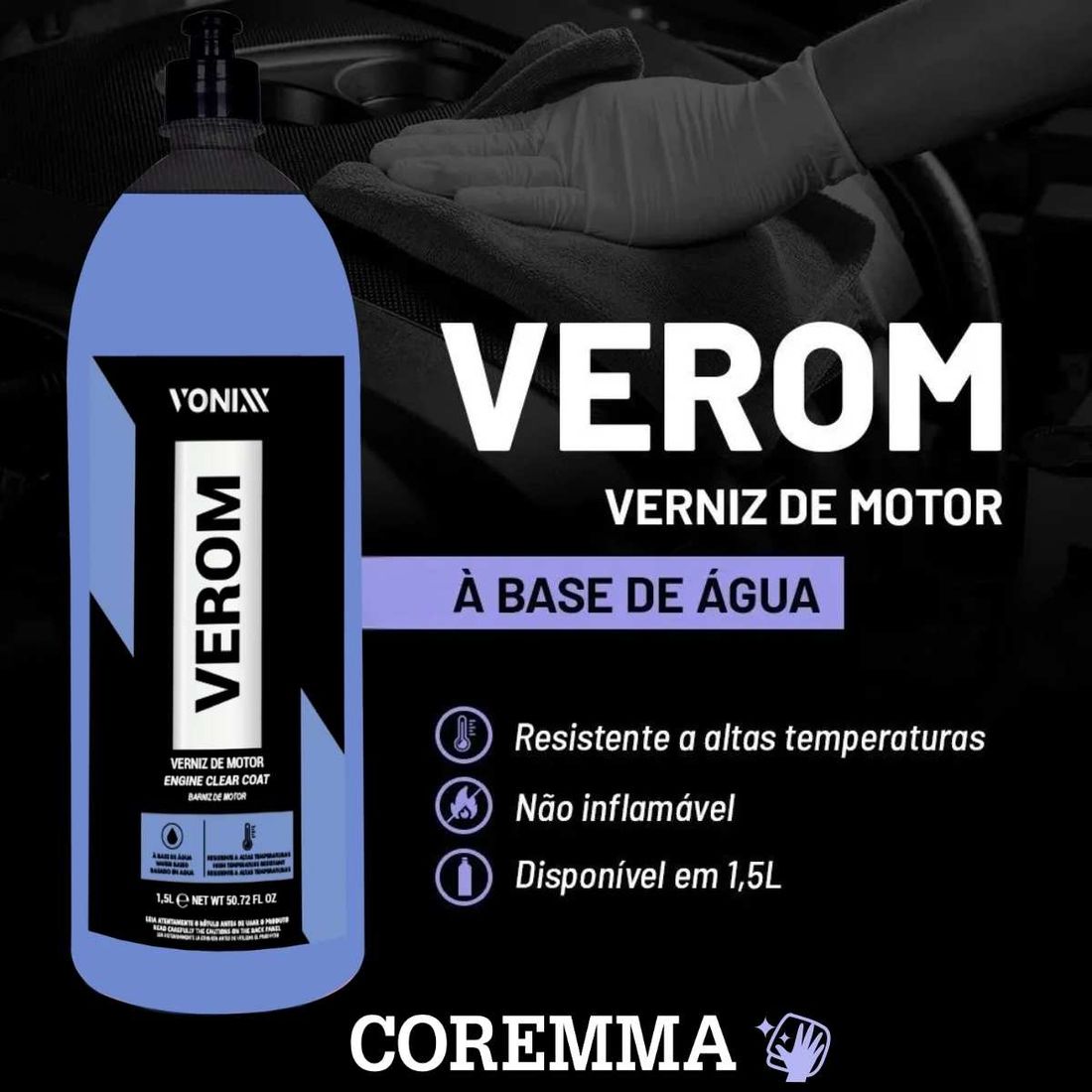 Verniz de Motor a Base de água Vonixx Verom 1,5L