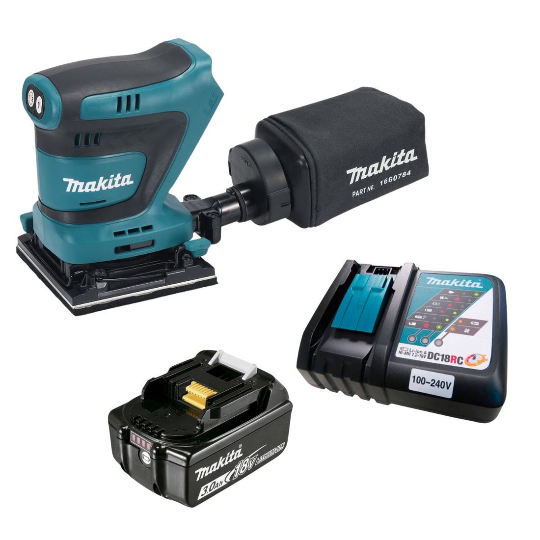Lixadeira Orbital Makita 18V LXT Com Bateria E Carregador