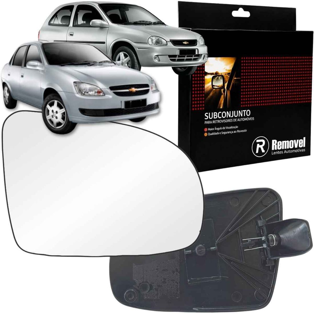 Lente Retrovisor Direito GM Corsa 1996 A 2002 Classic 2002 A 2016