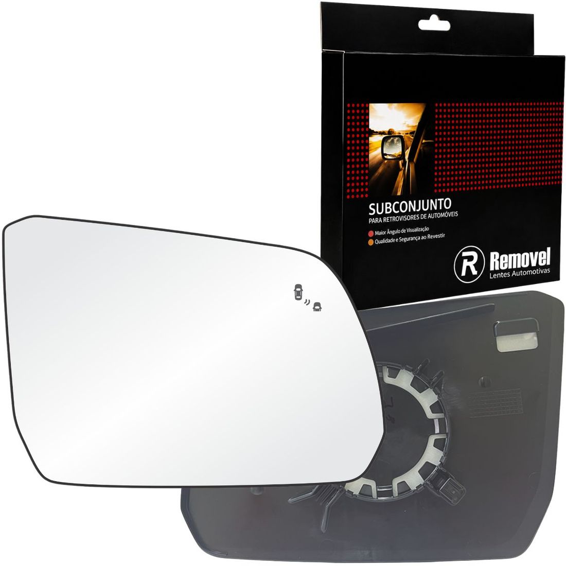 Lente Retrovisor Direito Ford Ranger 2023 Em Diante (C/Sensor Ponto Cego)