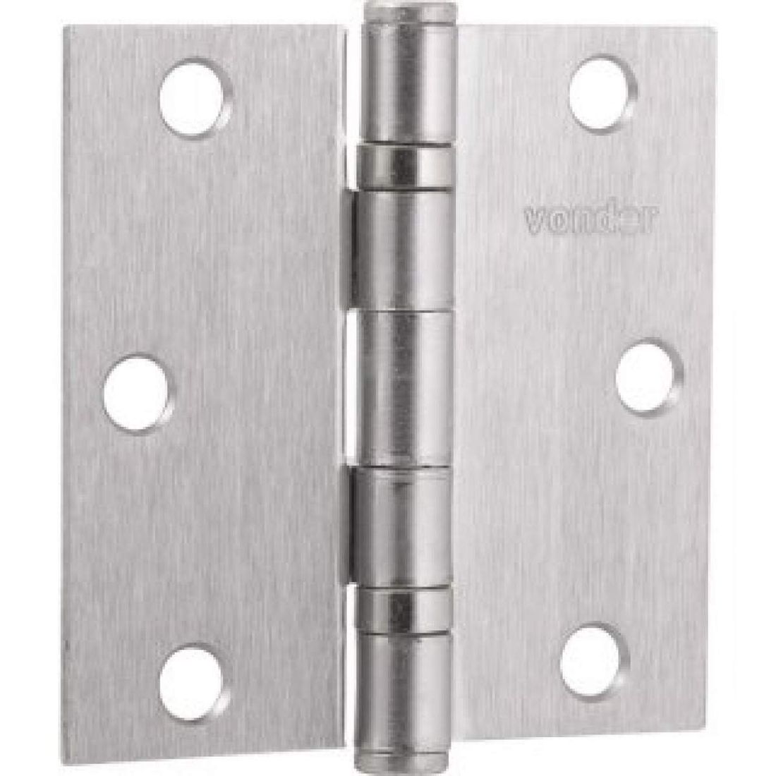 Dobradiça Para Porta 3.1/2" Niquelada - Vonder