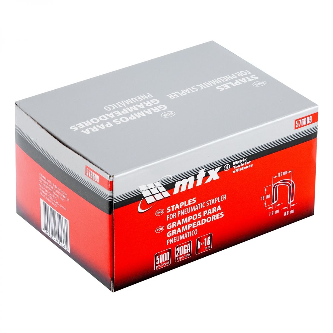 Grampo 16mm Grampeador Pneumático 5000pçs