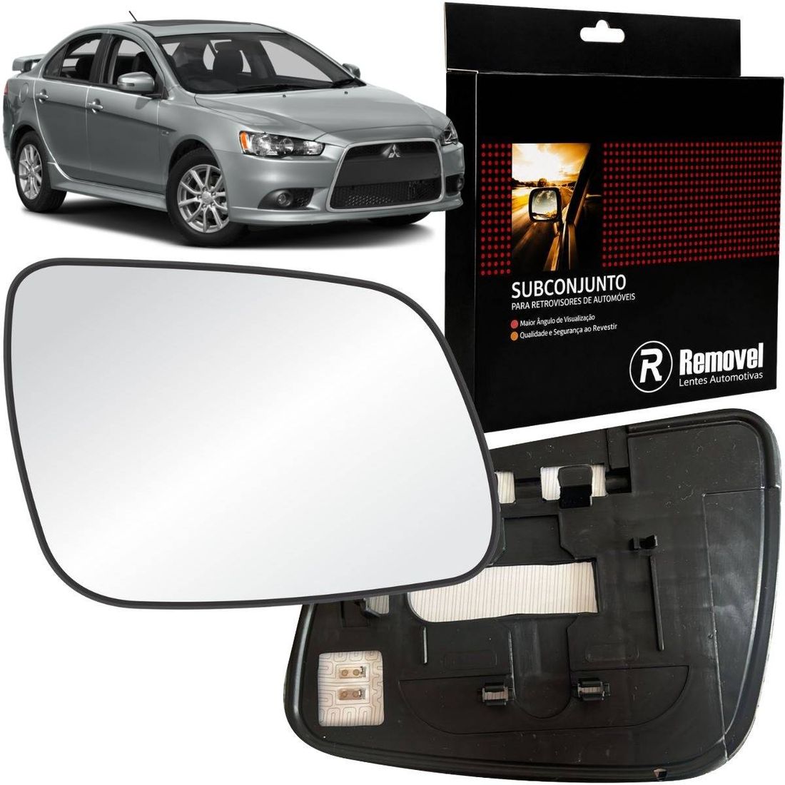 Lente Retrovisor Direito Mitsubishi Lancer