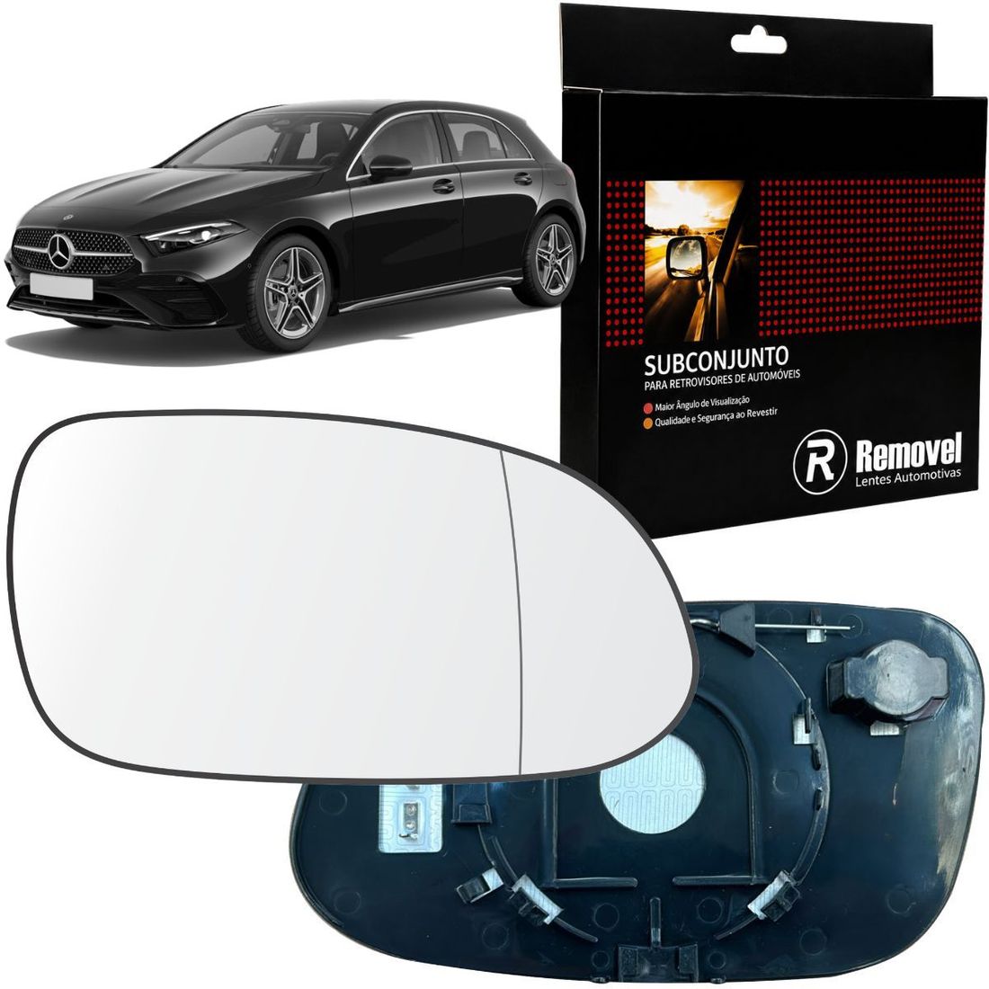 Lente Retrovisor Direito Mercedes Classe A (Térmico/Asférico)