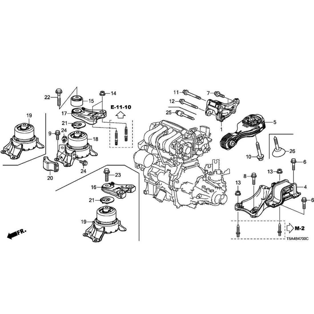 Coxim Motor Honda Fit/City 15/... Direito
