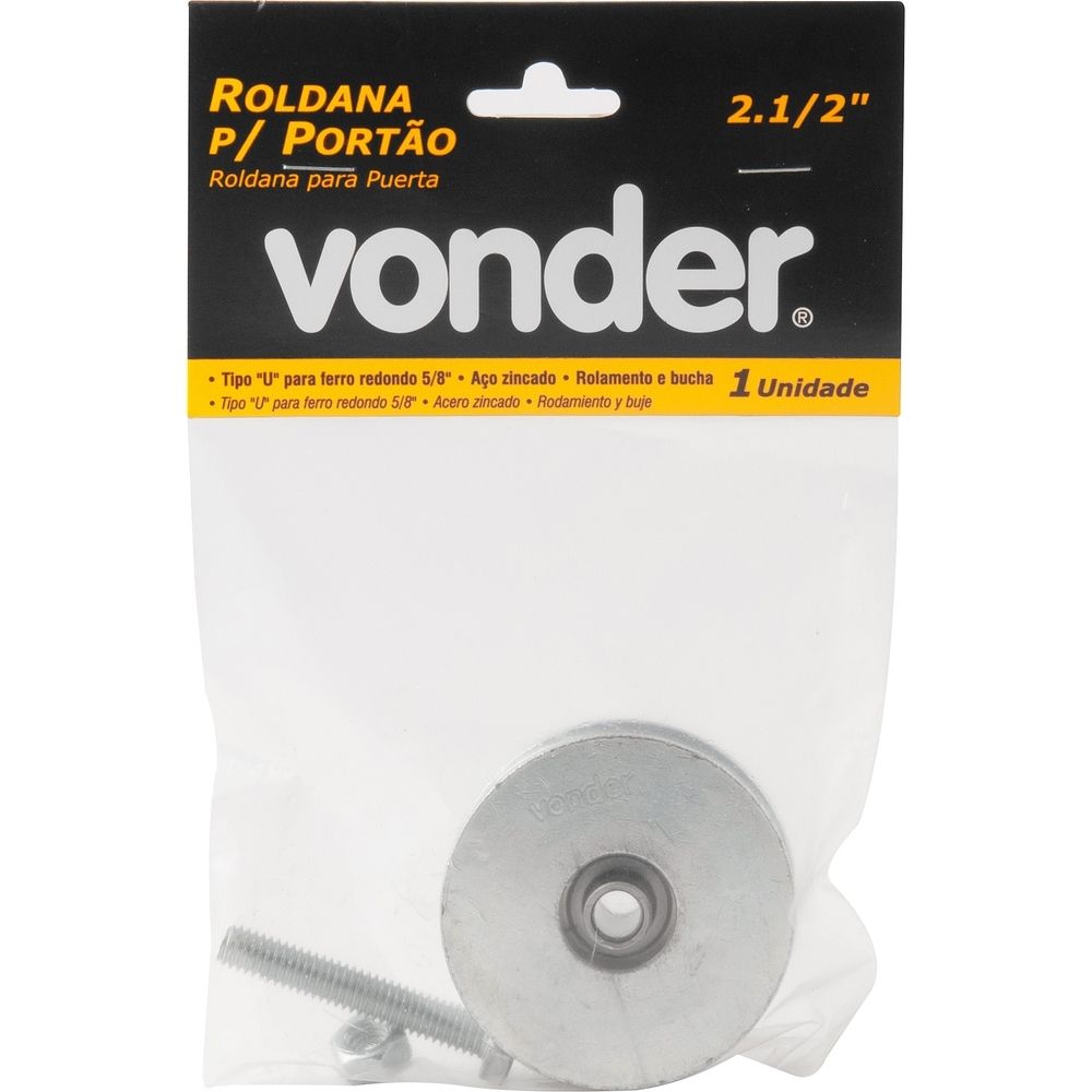 Roldana Portão 2.1/2" "U" Zincado Vonder 3212212192